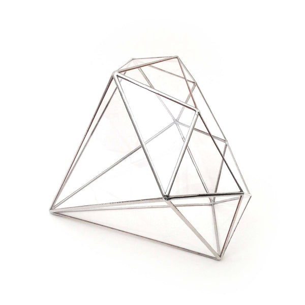 LeKoky Terrariums DIAMOND Geometric Glass Terrarium Large / Silver made by Lenka in Southampton England