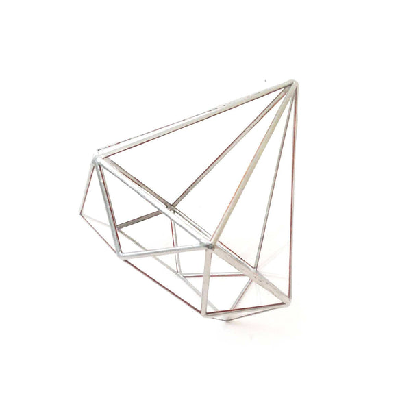 LeKoky Terrariums DIAMOND Geometric Glass Terrarium Mega / Silver made by Lenka in Southampton England
