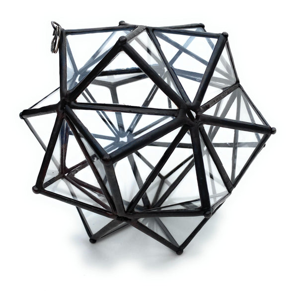 LeKoky Decor TRIAMBIC ICOSAHEDRON Geometric Hanging Home Glass Decor made by Lenka in Southampton England
