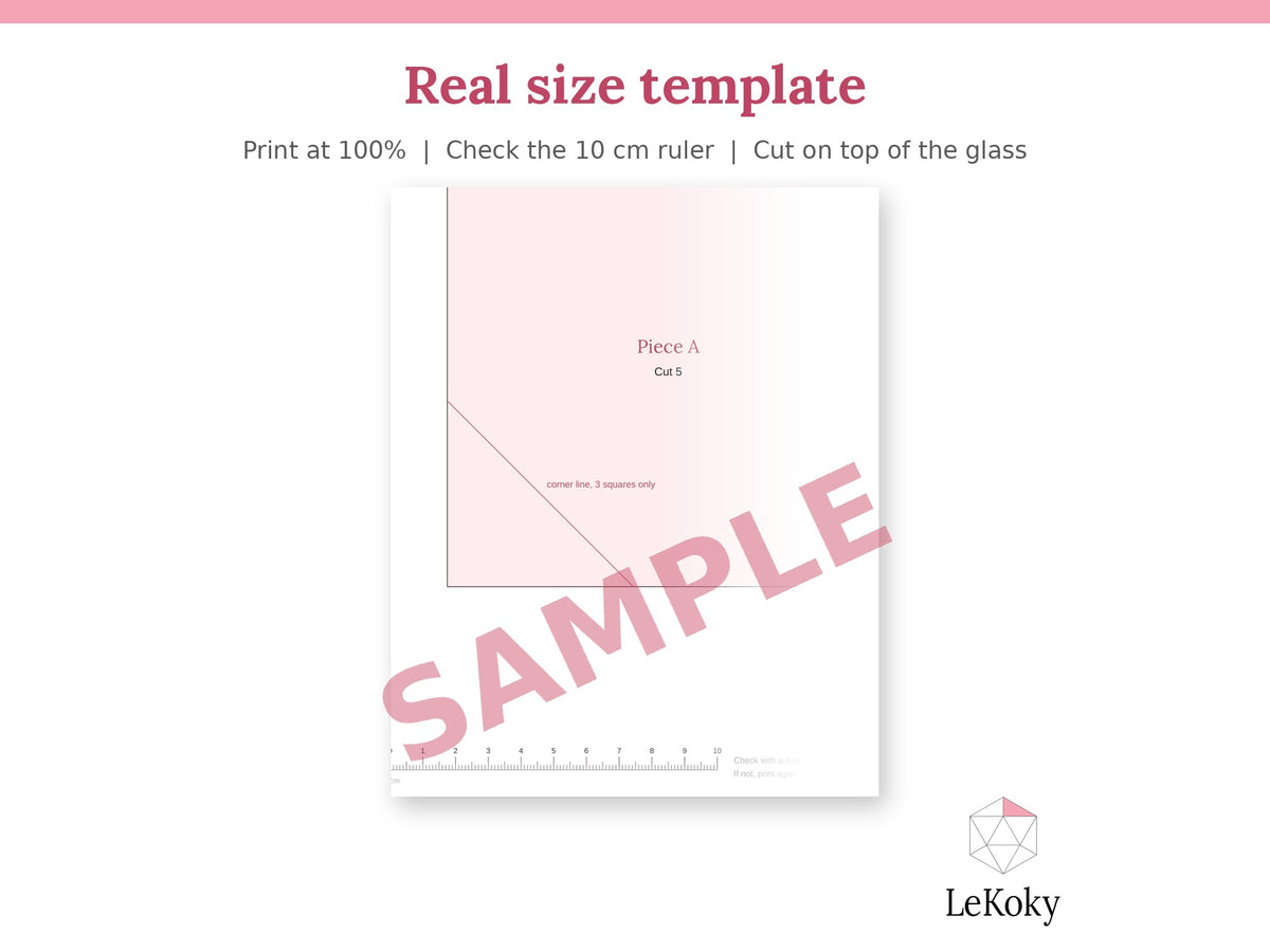 Cube Terrarium Template, Printable PDF Glass Cutting Pattern