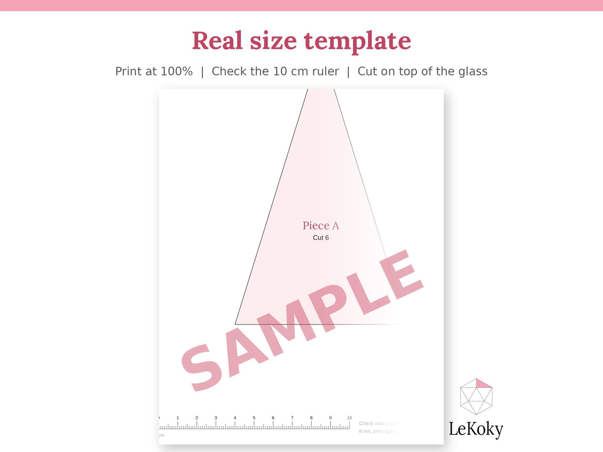 Diamond Terrarium Template, Printable PDF Glass Cutting Pattern