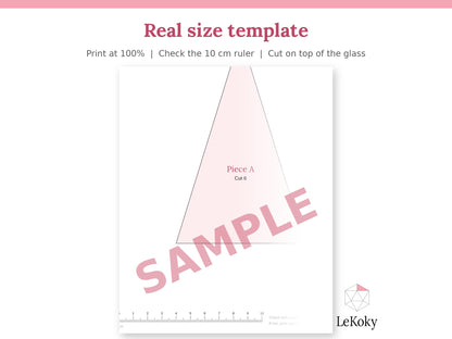 Diamond Terrarium Template, Printable PDF Glass Cutting Pattern