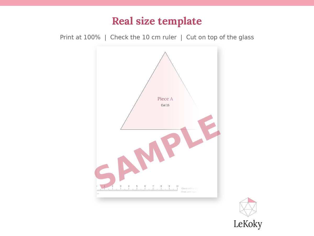 Icosahedron Terrarium Template, Printable PDF Glass Cutting Pattern