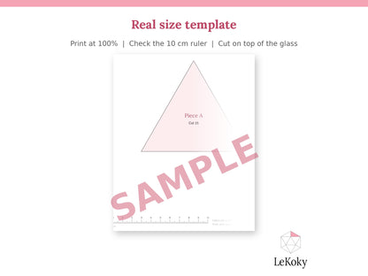 Icosahedron Terrarium Template, Printable PDF Glass Cutting Pattern