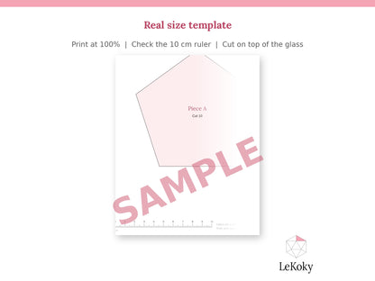 Icosidodecahedron Terrarium Template, Printable PDF Glass Cutting Pattern