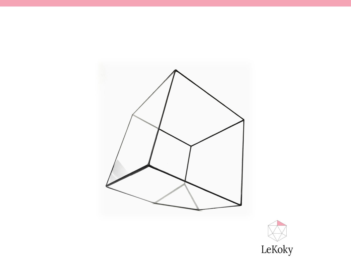Cube Terrarium Template, Printable PDF Glass Cutting Pattern