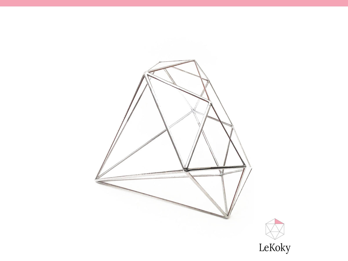 Diamond Terrarium Template, Printable PDF Glass Cutting Pattern