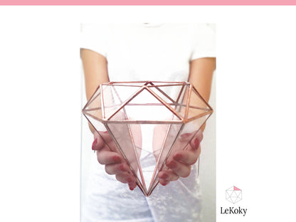 Diamond Terrarium Template, Printable PDF Glass Cutting Pattern