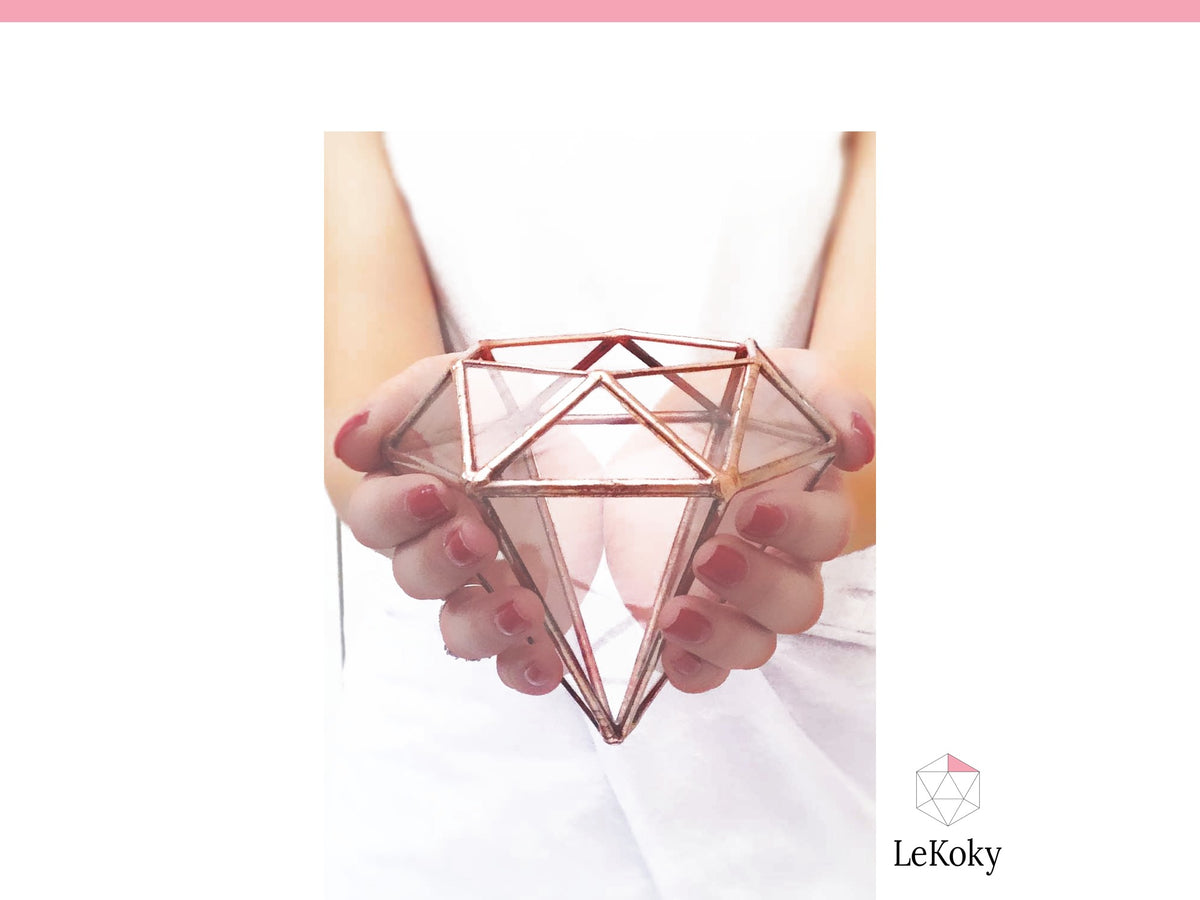 Diamond Terrarium Template, Printable PDF Glass Cutting Pattern