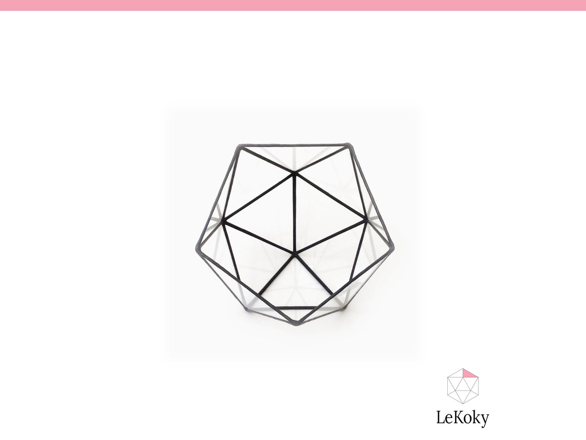 Icosahedron Terrarium Template, Printable PDF Glass Cutting Pattern