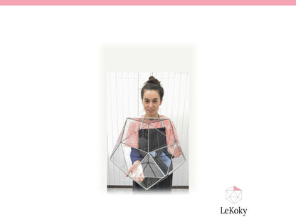 Icosahedron Terrarium Template, Printable PDF Glass Cutting Pattern