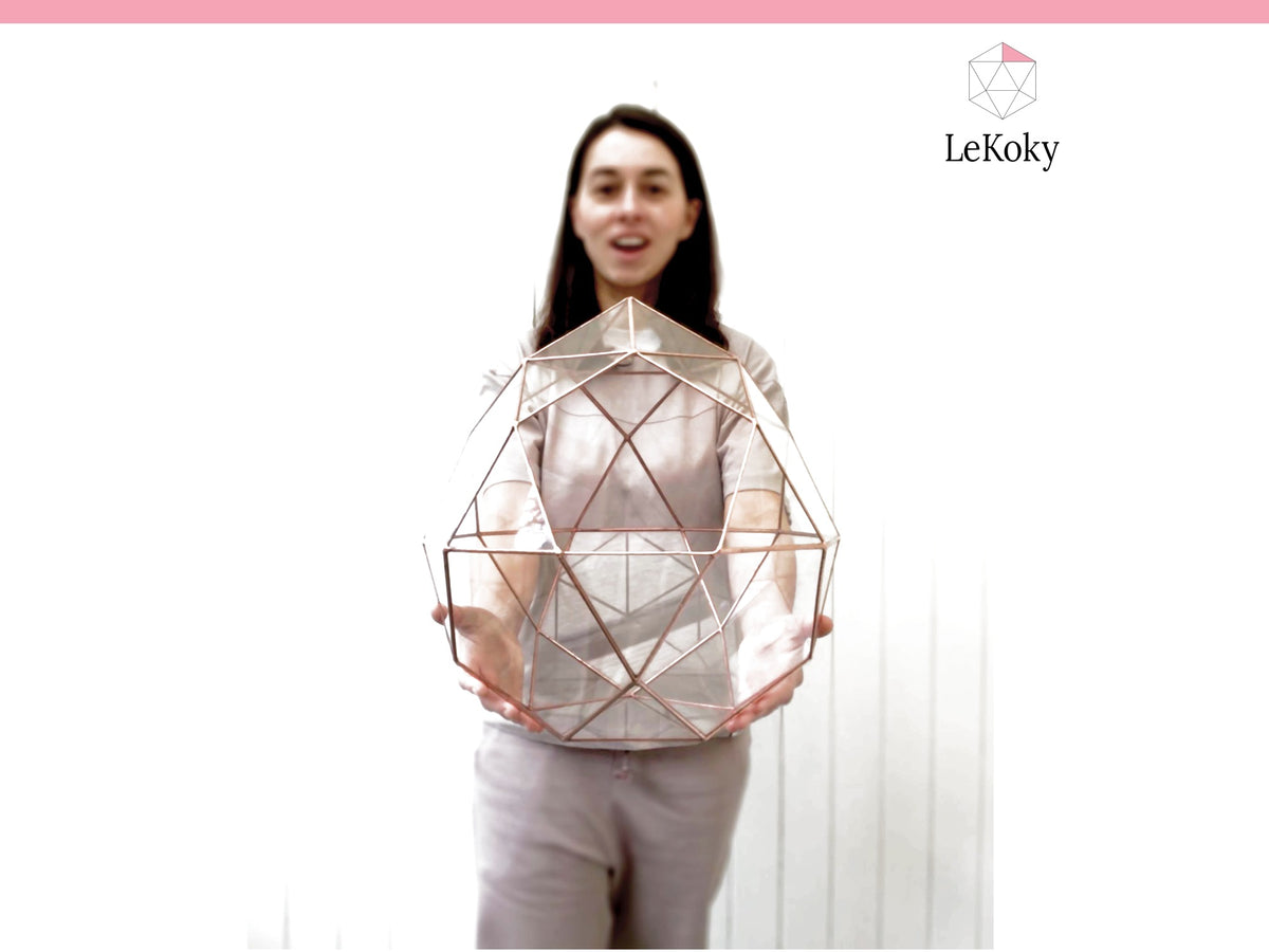 Icosidodecahedron Terrarium Template, Printable PDF Glass Cutting Pattern