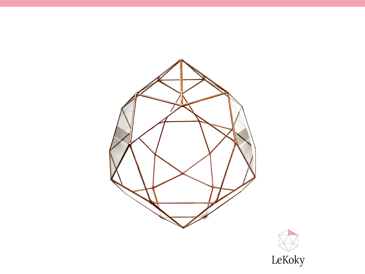 Icosidodecahedron Terrarium Template, Printable PDF Glass Cutting Pattern