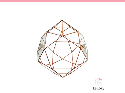 Icosidodecahedron Terrarium Template, Printable PDF Glass Cutting Pattern
