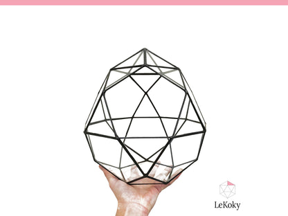 Icosidodecahedron Terrarium Template, Printable PDF Glass Cutting Pattern