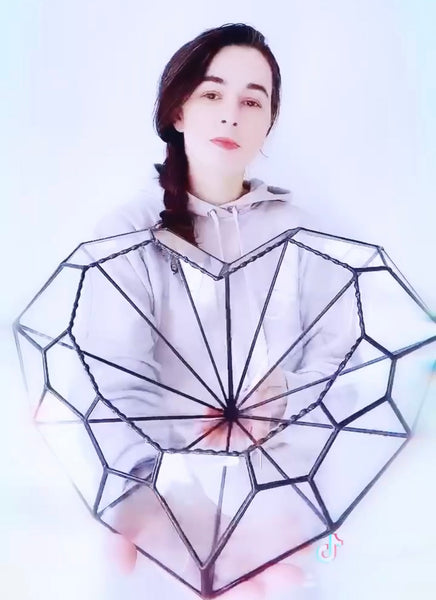 Terrarium en verre géométrique LOVE HEART