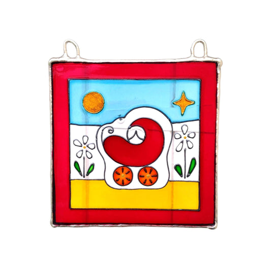 LeKoky Personalised suncatcher with space to write baby's name and date of birth or Christening date. Girl version shown.