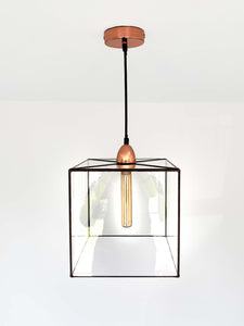 Elevate your home decor with a stunning handcrafted cube chandelier by glass artist Lenka in Southampton. Available in four sizes and four patinas from LeKoky brand, this height adjustable chandelier is made to order and dispatched within 3 weeks. Bulb not included.