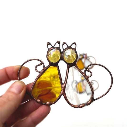 LeKoky Suncatchers CUTE CATS Stained Glass Suncatcher made by Lenka in Southampton England