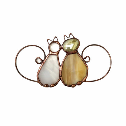 LeKoky Suncatchers CUTE CATS Stained Glass Suncatcher made by Lenka in Southampton England