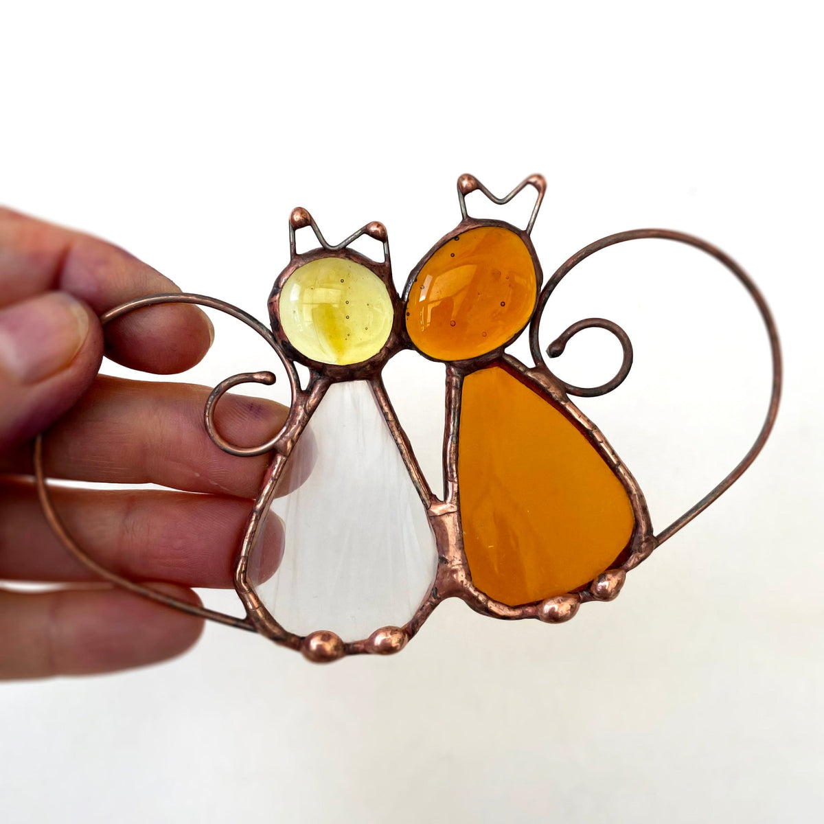 LeKoky Suncatchers CUTE CATS Stained Glass Suncatcher made by Lenka in Southampton England