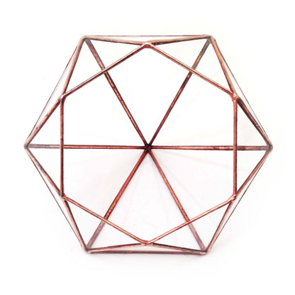 LeKoky Terrariums DIAMOND Geometric Glass Terrarium Large / Rustic Copper made by Lenka in Southampton England