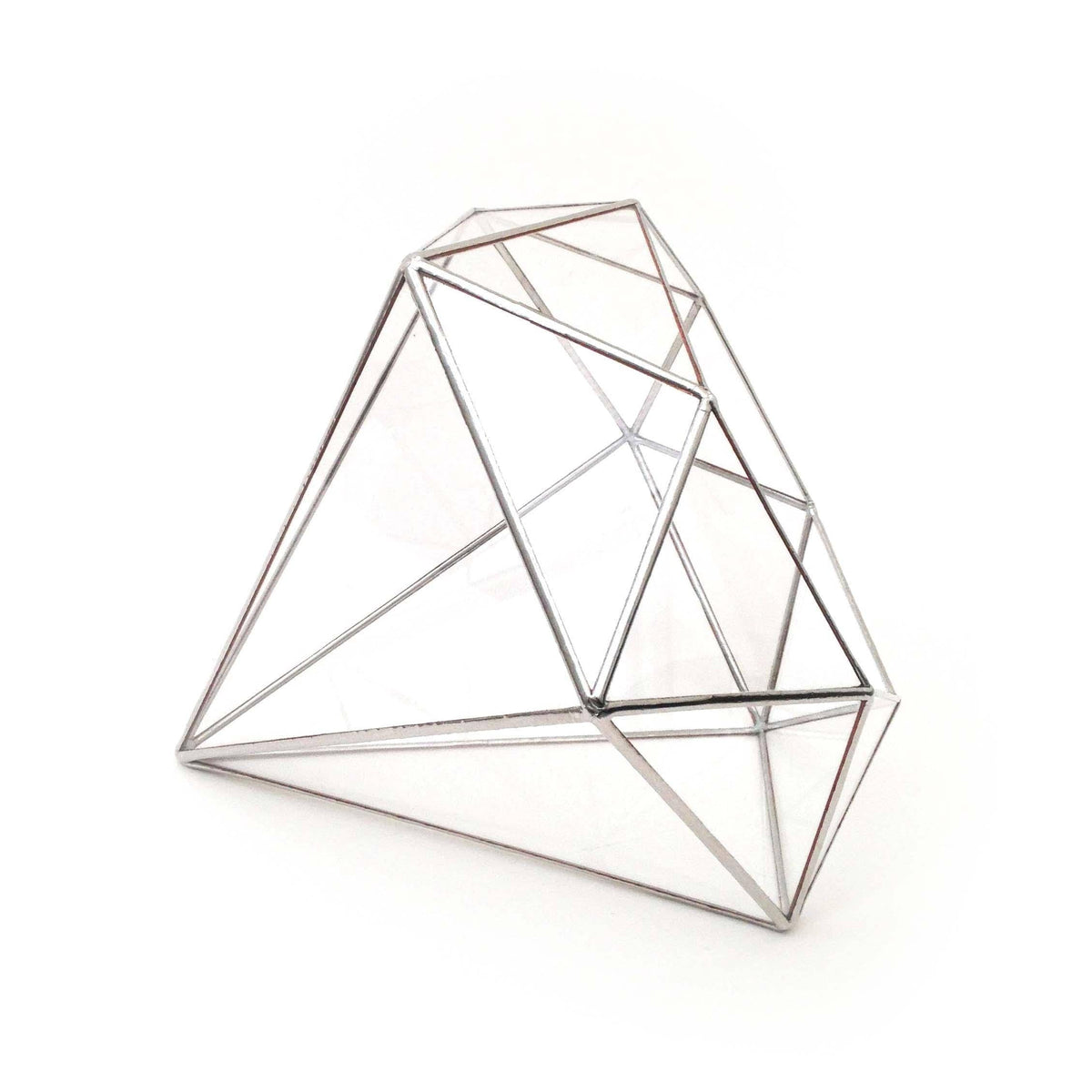 LeKoky Terrariums DIAMOND Geometric Glass Terrarium Large / Silver made by Lenka in Southampton England