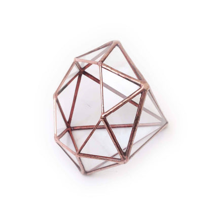LeKoky Terrariums DIAMOND Geometric Glass Terrarium Small / Bright Copper made by Lenka in Southampton England