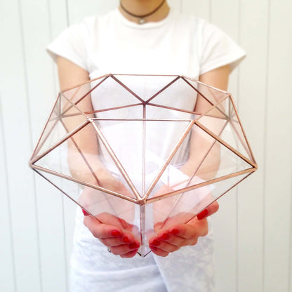 LeKoky Terrariums DIAMOND Geometric Glass Terrarium made by Lenka in Southampton England