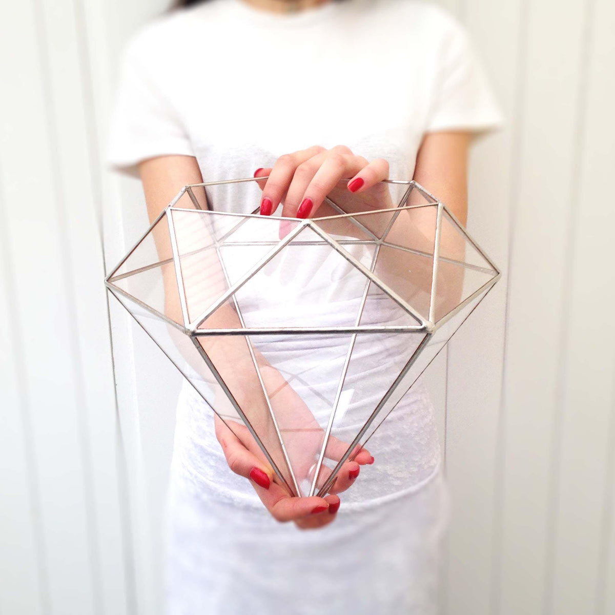LeKoky Terrariums DIAMOND Geometric Glass Terrarium made by Lenka in Southampton England
