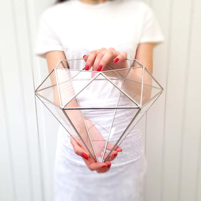 LeKoky Terrariums DIAMOND Geometric Glass Terrarium made by Lenka in Southampton England