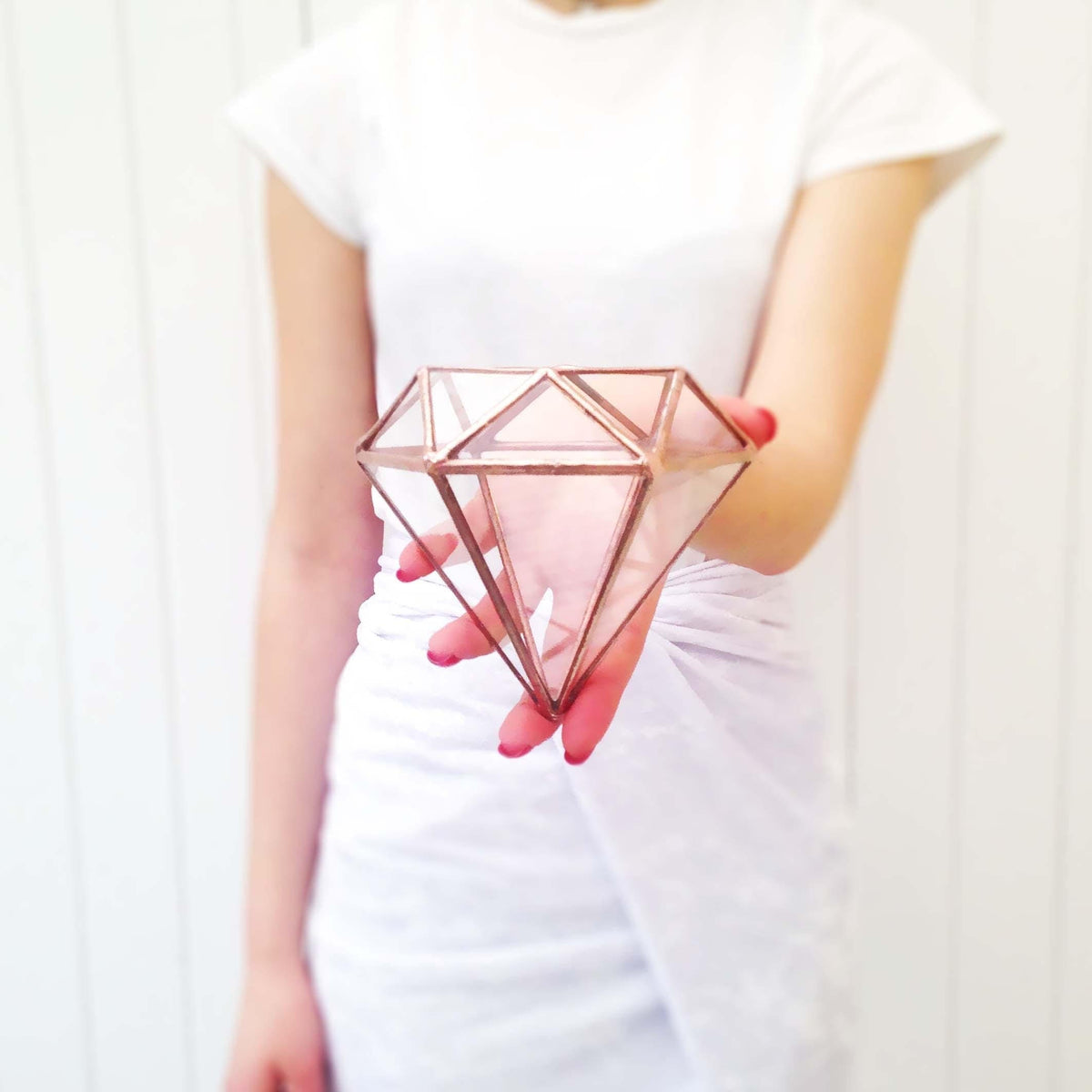 LeKoky Terrariums DIAMOND Geometric Glass Terrarium made by Lenka in Southampton England
