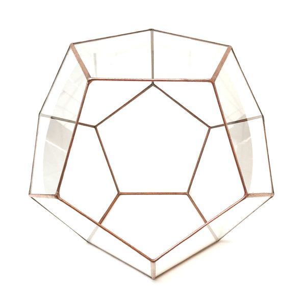 LeKoky Terrariums DODECAHEDRON Geometric Glass Terrarium Large / Bright Copper made by Lenka in Southampton England