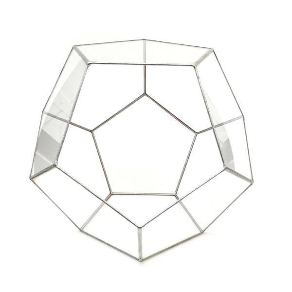 LeKoky Terrariums DODECAHEDRON Geometric Glass Terrarium Large / Silver made by Lenka in Southampton England