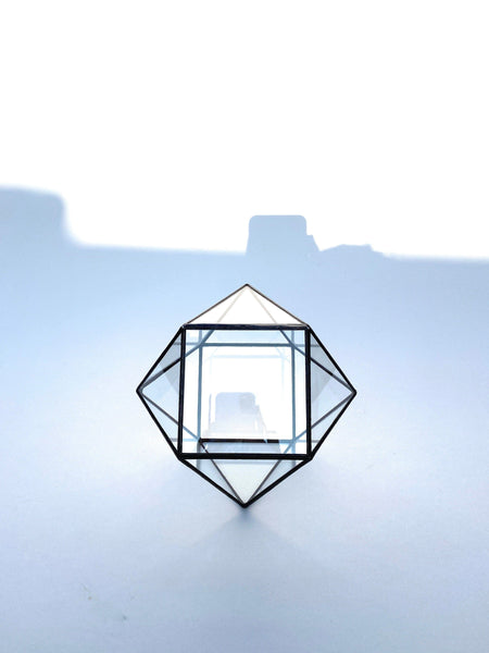 LeKoky Terrariums ENCLOSED CUBOCTAHEDRON [Medium] Geometric Glass Terrarium made by Lenka in Southampton England