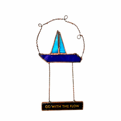 LeKoky Suncatchers GO WITH THE FLOW Stained Glass Suncatcher made by Lenka in Southampton England