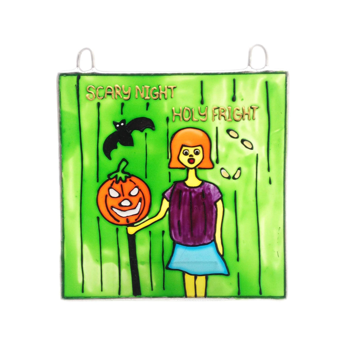 LeKoky Suncatchers HALLOWEEN Hand Painted Glass Suncatcher made by Lenka in Southampton England