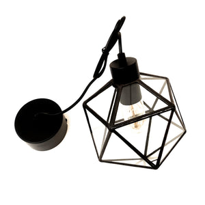 LeKoky Lighting ICOSAHEDRON Geometric Glass Pendant Light Small / Black made by Lenka in Southampton England