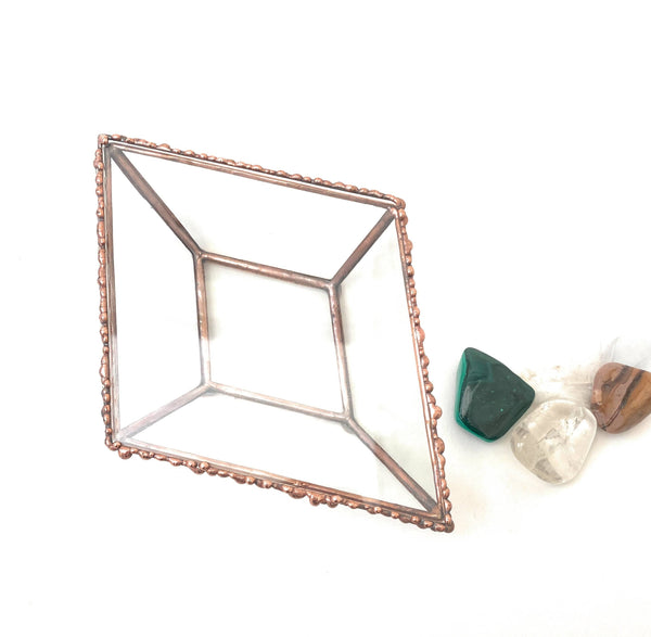 LeKoky Decor JEWELLERY DIAMOND BOX Handcrafted Home Glass Decor made by Lenka in Southampton England