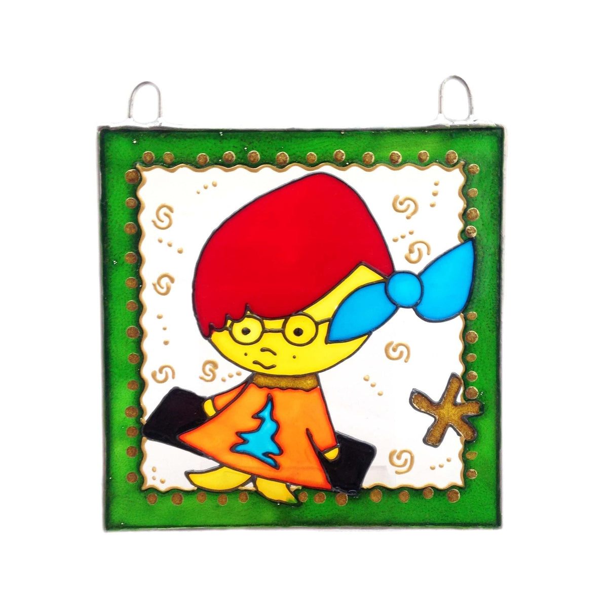 LeKoky Suncatchers KACKA SUNCATCHER Hand Painted Glass Suncatcher made by Lenka in Southampton England