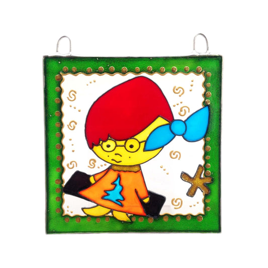 LeKoky Suncatchers KACKA SUNCATCHER Hand Painted Glass Suncatcher made by Lenka in Southampton England