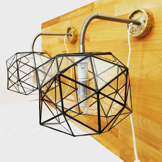 LeKoky Lighting LOTUS WALL TABLE LAMPS Geometric Glass Pendant Light made by Lenka in Southampton England