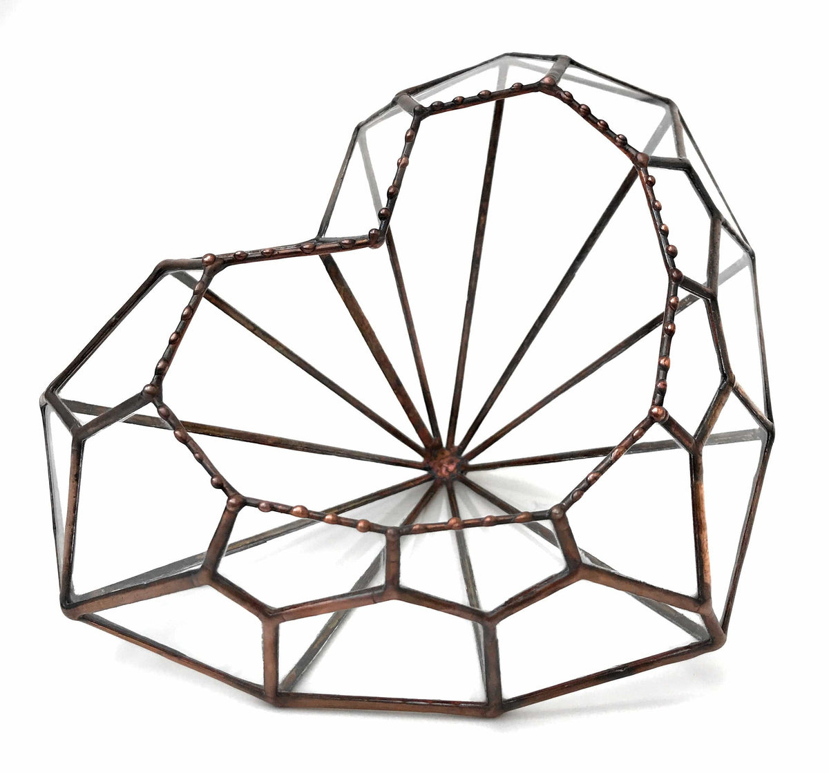 LeKoky Terrariums LOVE HEART Geometric Glass Terrarium made by Lenka in Southampton England