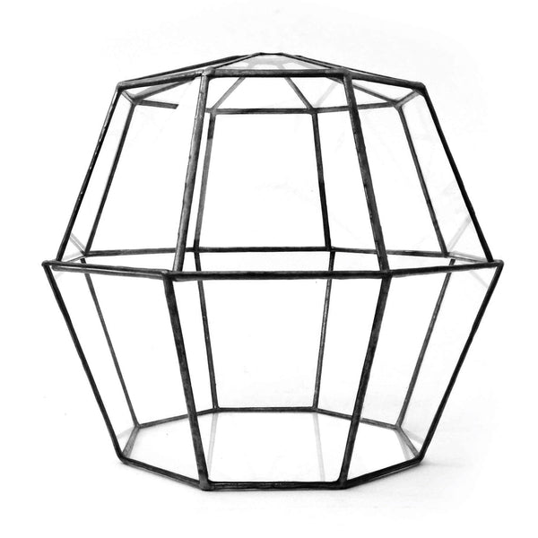 LeKoky Terrariums OCTAGON Geometric Glass Terrarium Medium / Black made by Lenka in Southampton England