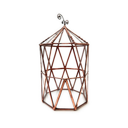 LeKoky Terrariums OCTAGONAL CAGE Geometric Glass Terrarium made by Lenka in Southampton England