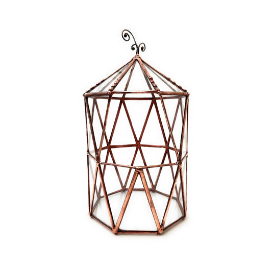 LeKoky Terrariums OCTAGONAL CAGE Geometric Glass Terrarium made by Lenka in Southampton England