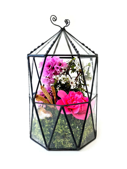LeKoky Terrariums OCTAGONAL CAGE Geometric Glass Terrarium made by Lenka in Southampton England