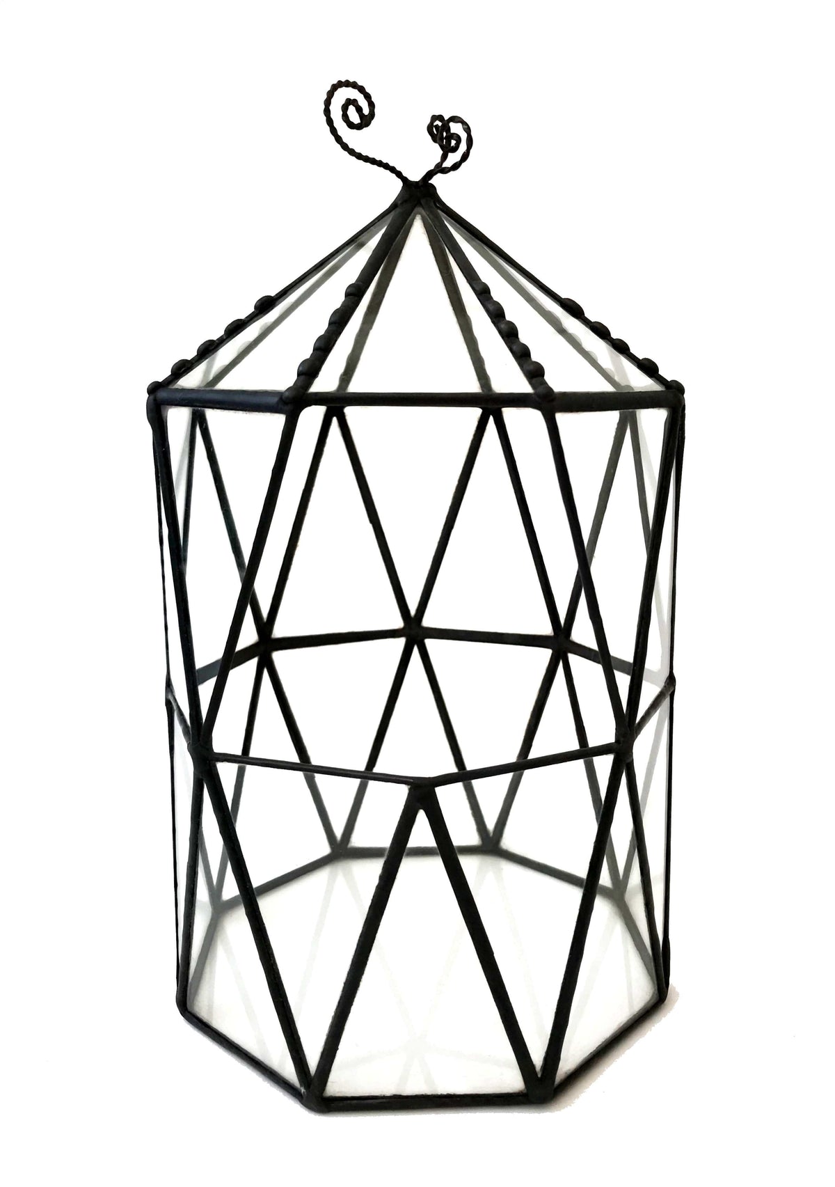 LeKoky Terrariums OCTAGONAL CAGE Geometric Glass Terrarium made by Lenka in Southampton England