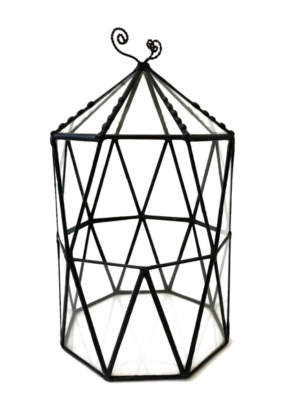LeKoky Terrariums OCTAGONAL CAGE Geometric Glass Terrarium made by Lenka in Southampton England