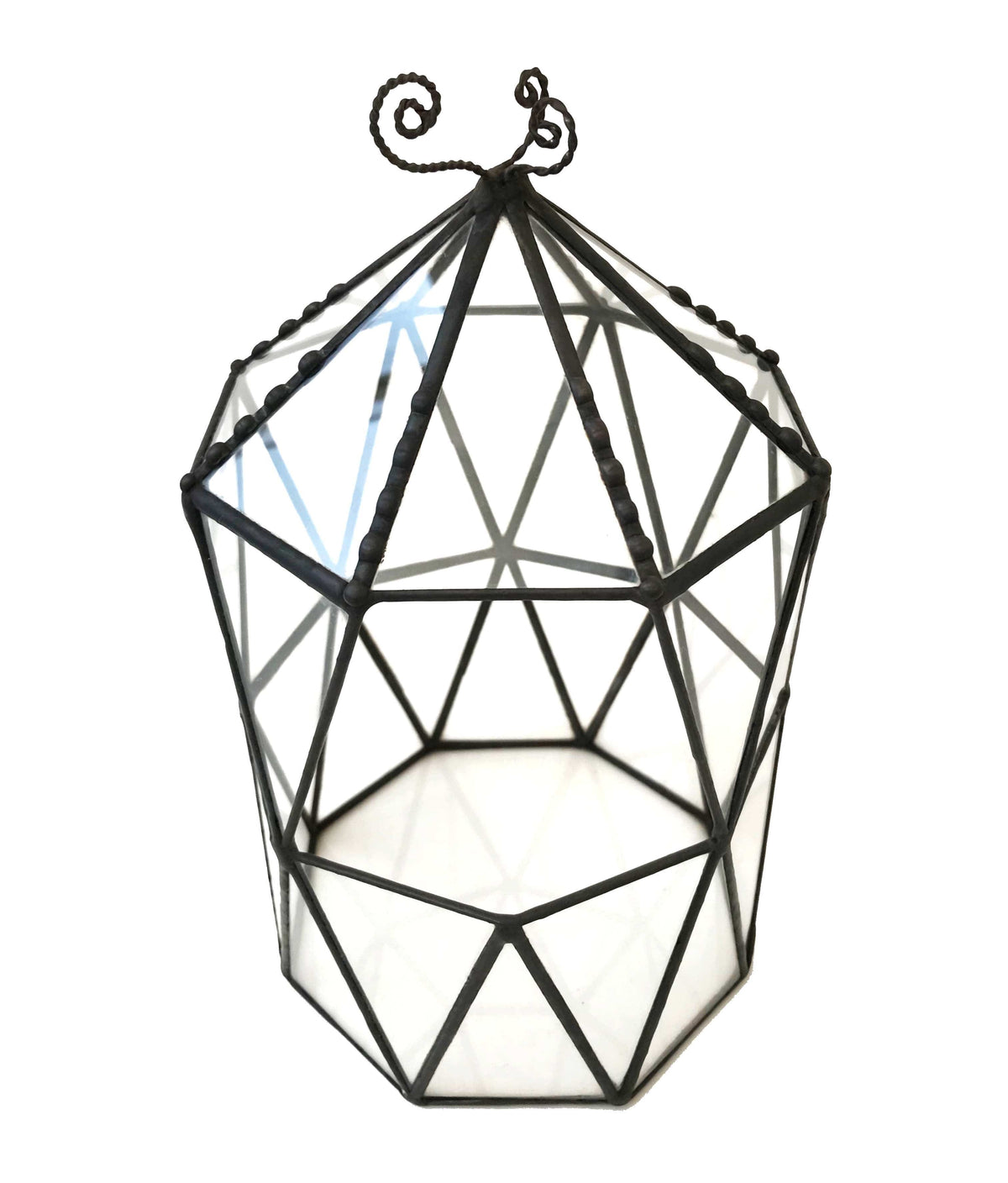 LeKoky Terrariums OCTAGONAL CAGE Geometric Glass Terrarium made by Lenka in Southampton England
